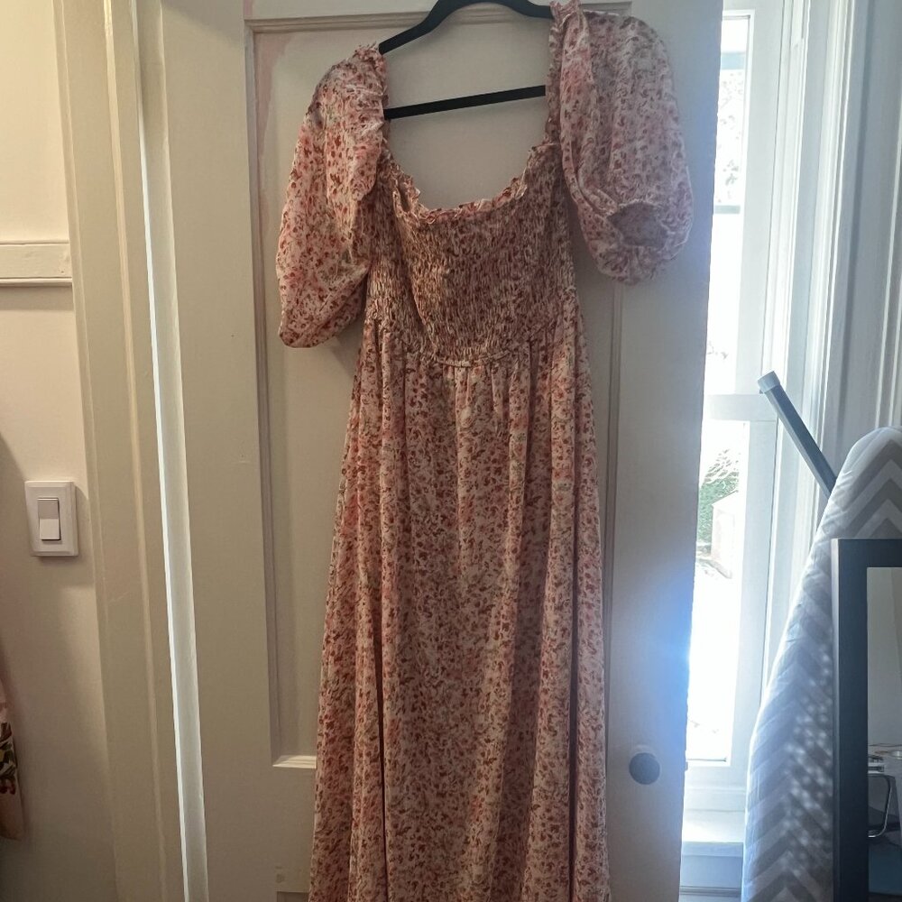 Lush Maternity off the shoulder floral dress